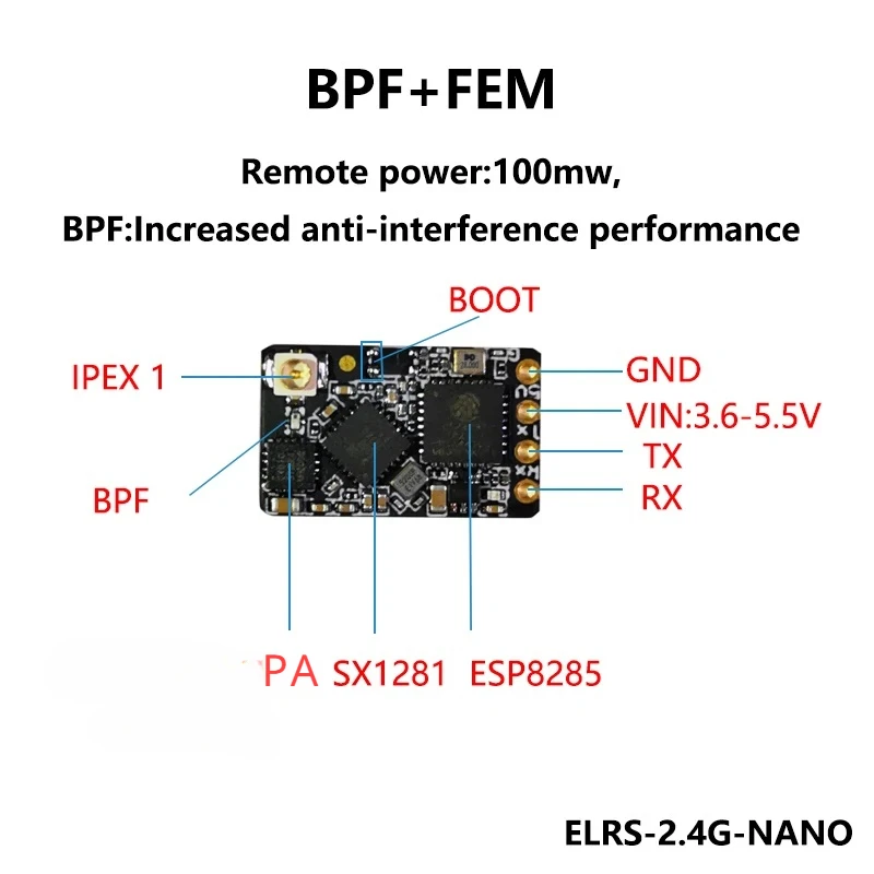 10PCS Nano Receiver ELRS 2.4GH - Radio Transmitter 2.4Ghz recension och pris