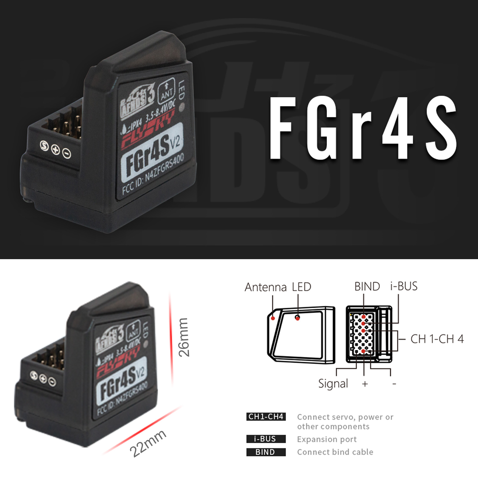 Flysky FGR4S V2 Receiver AFHDS - Flysky Transmitter recension och pris