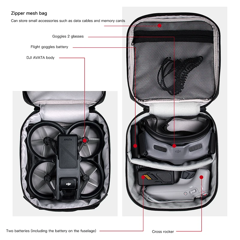 Portable Case Dual Layer Stora - Drone Goggles Dji recension och pris