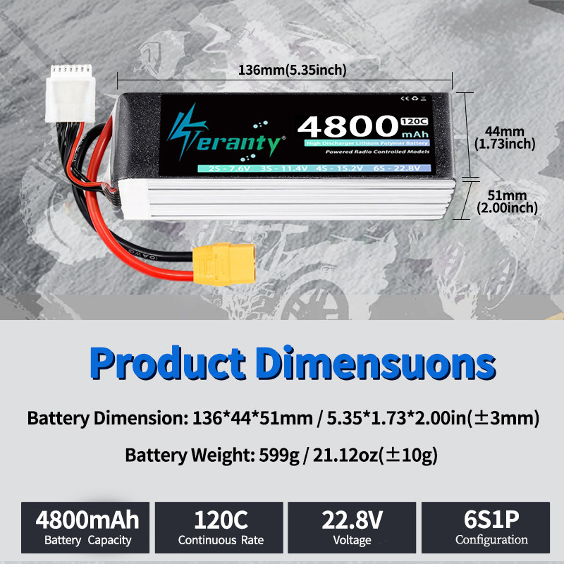 TERANTY 6S 4800mAh Lipo Batter - Lipo Battery 6S recension och pris