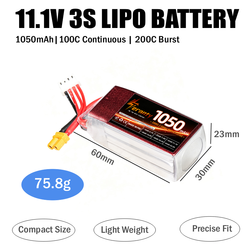2PCS 1050mAh 2S 3S 4S RC Lipo  - Lipo Battery 4S recension och pris