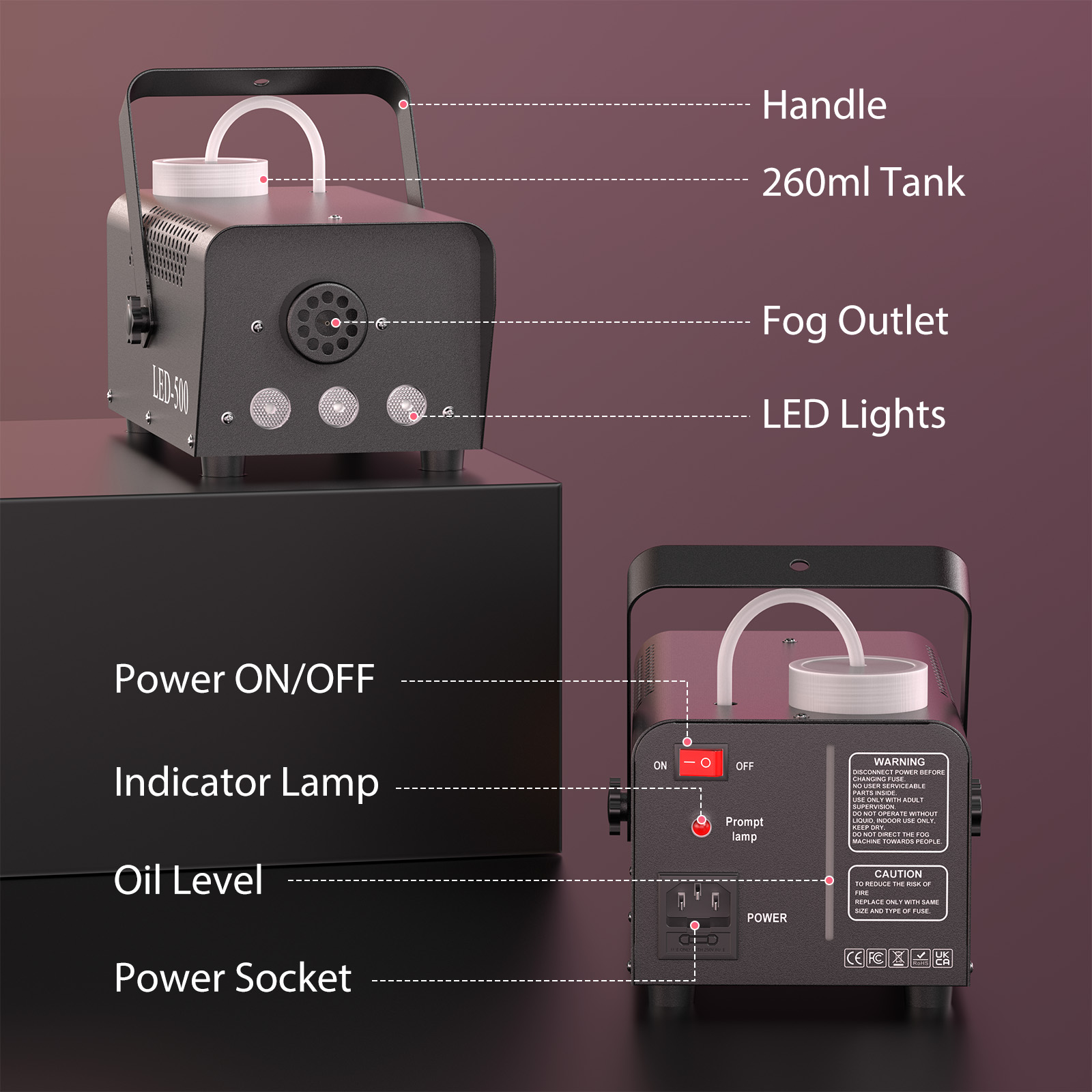 U'King 500W Smoke Machine RGB  - Smoke Stopper recension och pris