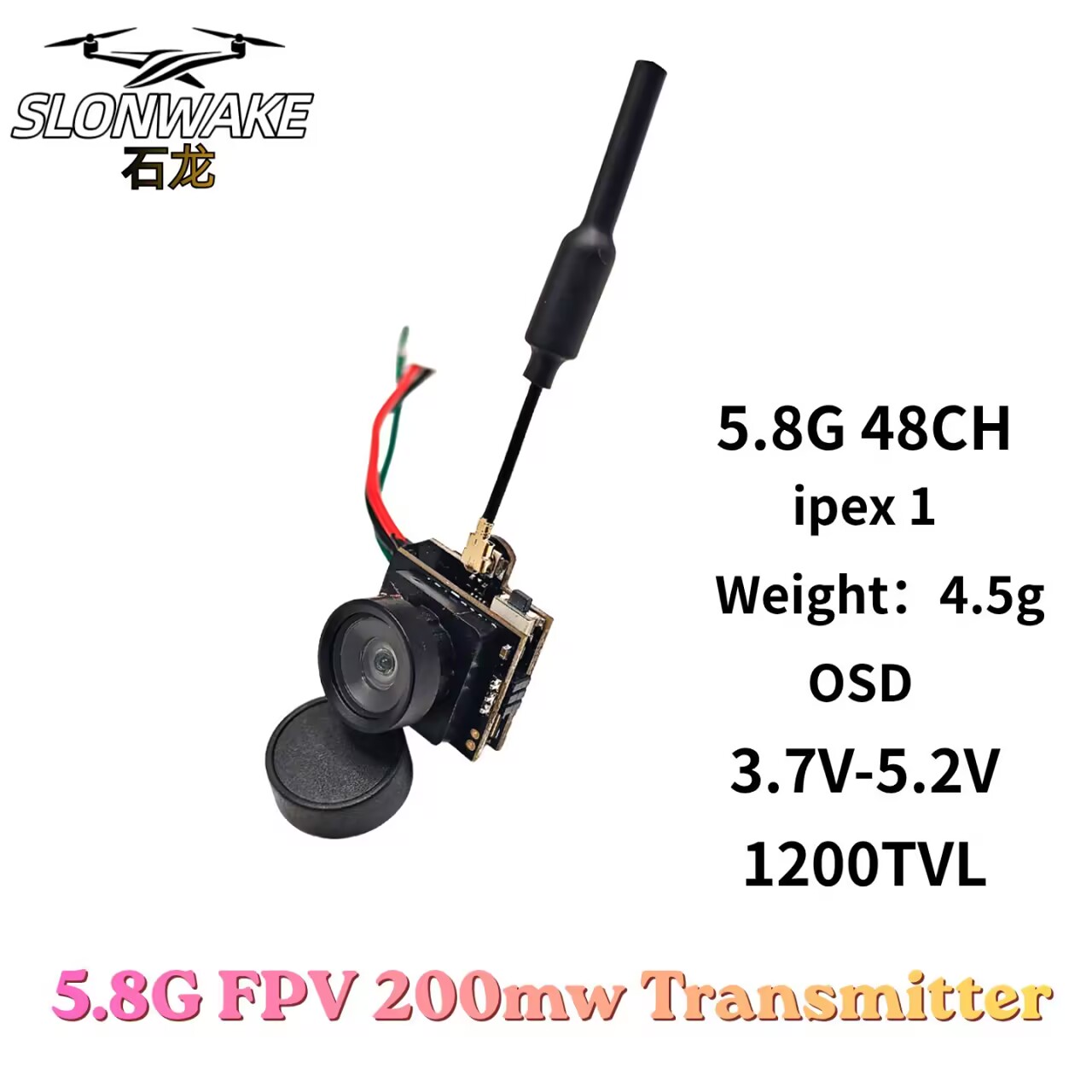 SLONWAKE 5.8G Analog VTX Trans - Analog Fpv Camera recension och pris